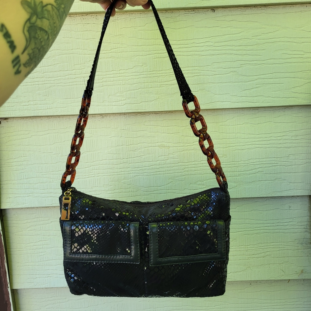 Vintage Bags By Pinky Leather Baguette Bag